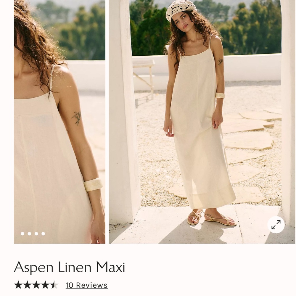 Elegant Cream Linen Maxi Dress